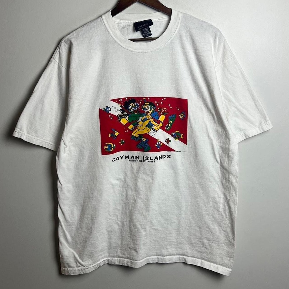 Vintage Cayman Islands Freaky Inappropriate White Tee Shirt XL
